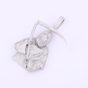 Hip Hop 14kt white gold lab grown diamond pendant crafted in vvs clarity