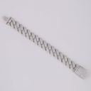 Hip hop custom made cuban diamond bracelet for men in 14kt white gold lab grown diamonds
