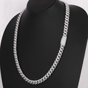 22 inch 8 mm sleek thinner cuban chain fully white custom made hip hop jewelry for men women