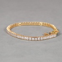 Lab grown tennis diamond bracelet 14kt yellow gold princess cut with VVS clarity