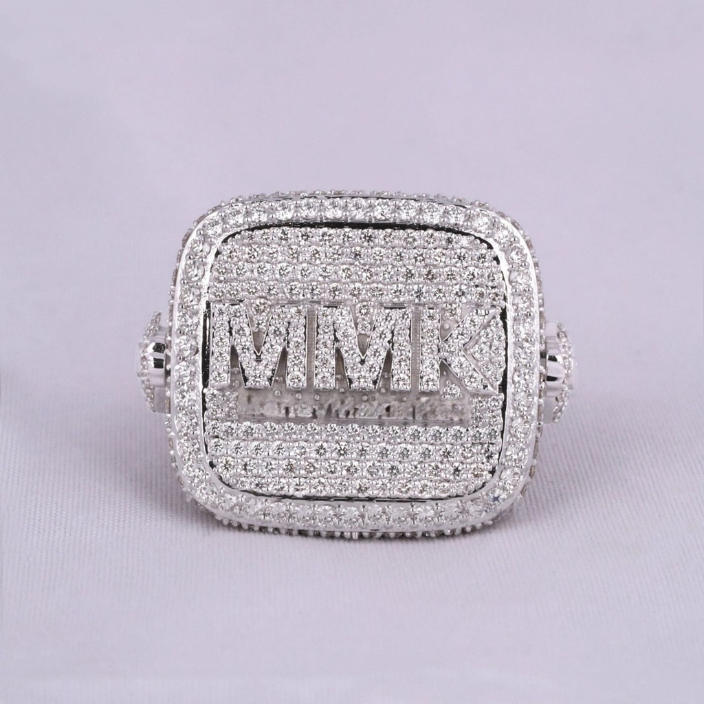 Unleash your jewelry game with our 14 kt white gold lab diamond hip hop ring with vvs clarity