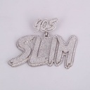 Fashionable high quality custom letter pendant made with 14kt white gold with labgrown diamonds