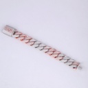 Cuban link diamond bracelet fashion game accessory in 14 kt gold lab diamonds