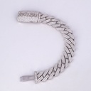 Stylish designer cuban bracelet for men studded with labgrown diamonds made in 14kt white gold