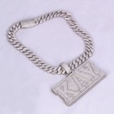 Accessorize your neck look with this custom made 14 kt white gold lab grown chain and pendant