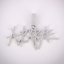 Fashion accessory lab made unisex diamond hip hop pendant in 14kt gold with vvs clarity