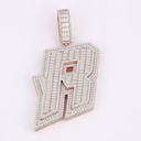 Best selling hip hop letter diamond pendant with round and baguette cut made in 14 kt rose lab diamonds