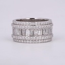 Diamond band crafted in 14 kt white gold with lab grown diamonds with advanced vvs clarity