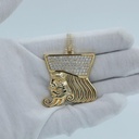 This pendant made with yellow gold and personalized lab-grown diamonds is uniquely charming and stylish