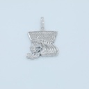 Unique king type hip hop 14 kt white gold diamond pendant for men or women with vvs clarity diamonds