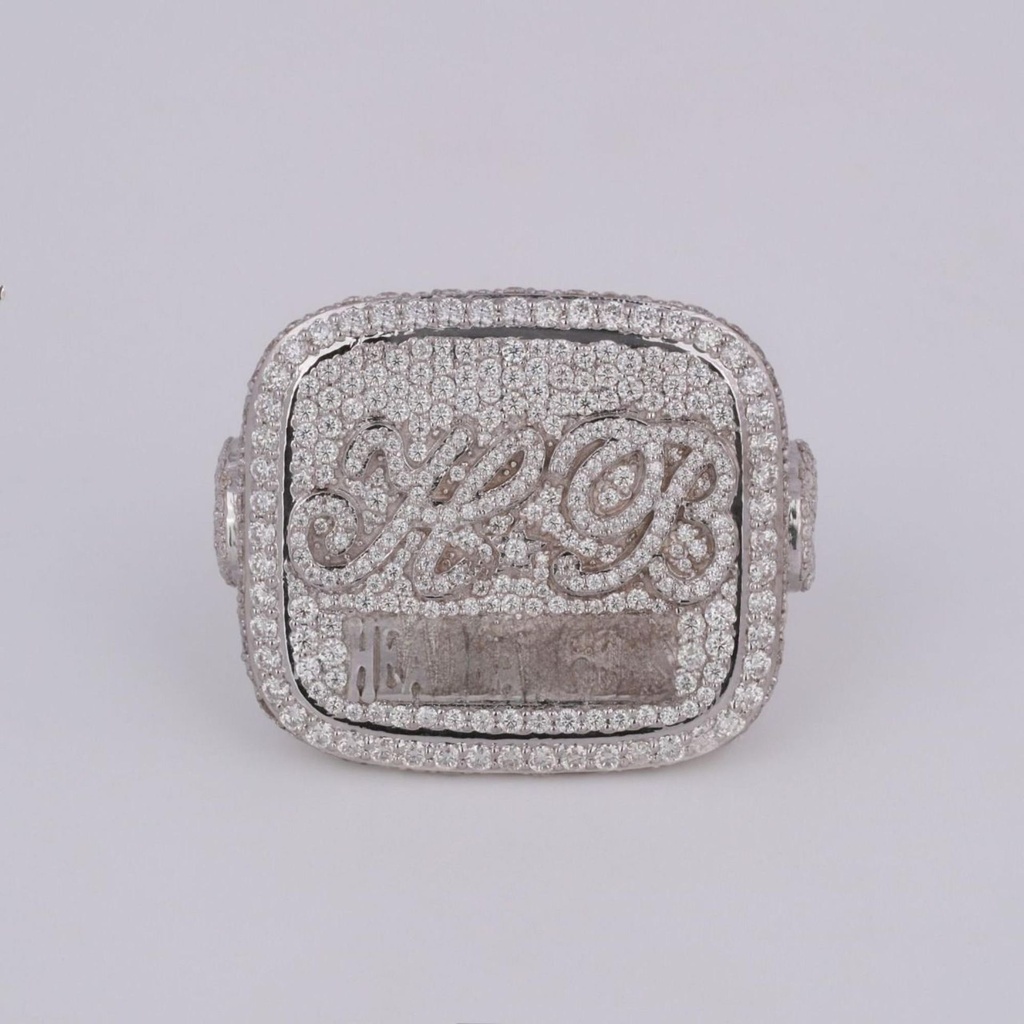 Stunning fine jewelry custom hip hop ring crafted in 14kt white gold with labgrown diamonds