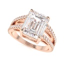 Emerald Cut Diamond Split Shank Style Anniversary Ring for Women