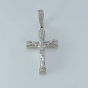 Custom small cross inspired diamond pendant in 14 kt white gold with vvs clarity to beautify jewelry product