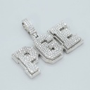 Customized diamond pendant in 14 kt white gold for hip hop lover crafted for men and women