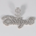 Classy customized name letter 14 KT white gold unisex diamond pendant with VVS clarity for party wear