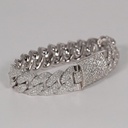 On trend men's 14kt gold bracelet showcasing IGI certified lab grown diamonds with impeccable VVS clarity