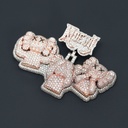 Fully iced out lab grown pendant luxurious looking diamond jewelry two tone diamond pendant 14kt gold pendant party wear