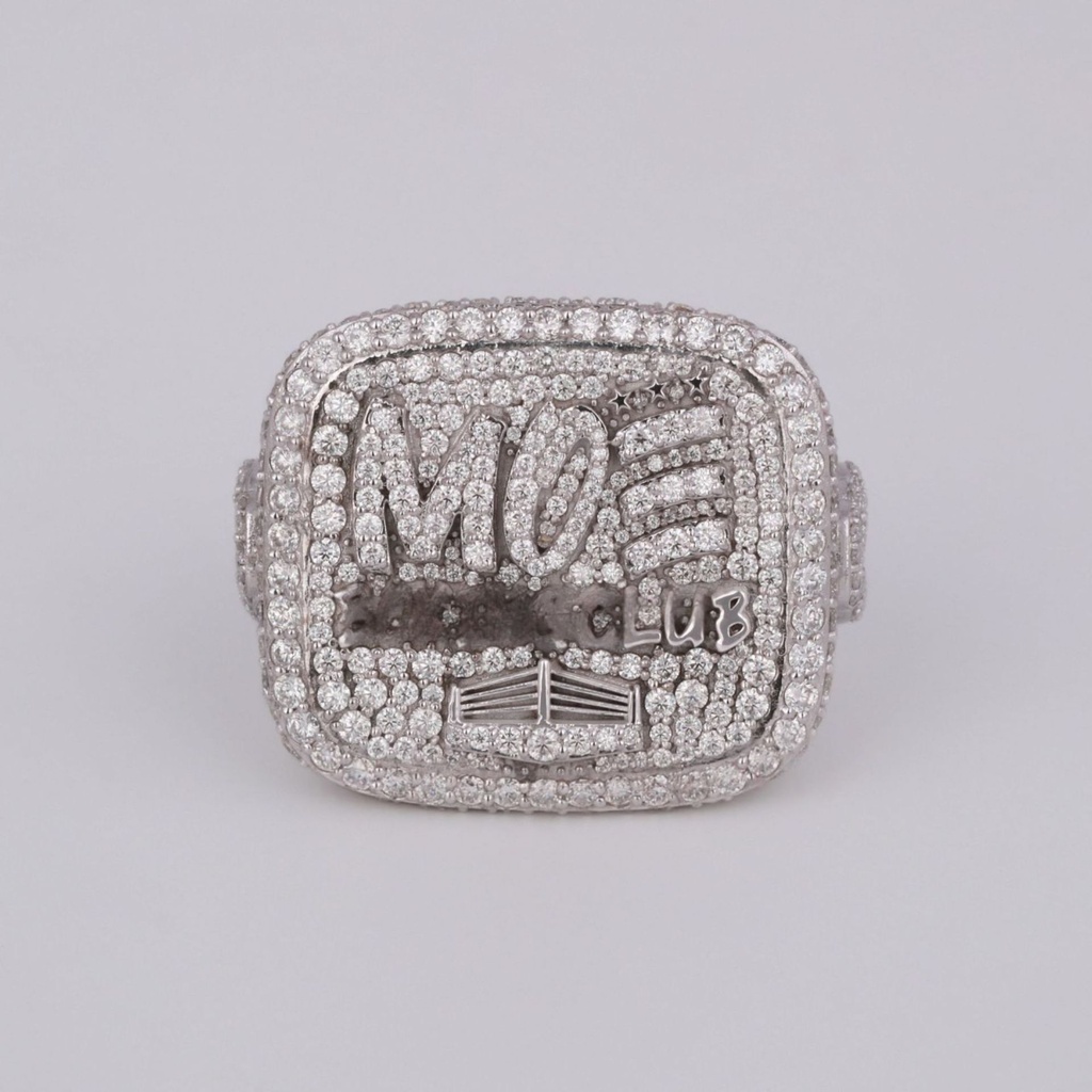 Hip hop ring for classy look fully customized made in 14 kt gold moissnaite diamonds