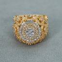 14 kt yellow gold lab grown diamond hip hop ring with vvs clarity elegantly crafted for women
