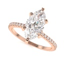1.00ctMarquise Cut Diamond Solitaire With Accents Engagement Ring for Women