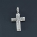 Elevate your style with unique cross unisex diamond pendant in 14 kt white gold lab grown diamonds