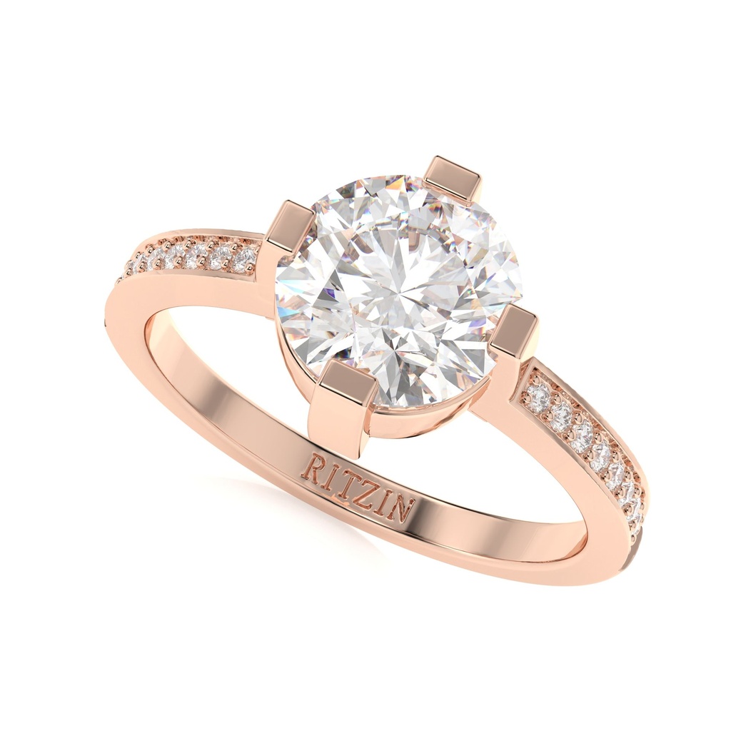 3.00ct Round Cut Diamond Solitaire With Accents Engagement Ring for Women