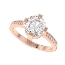 3.00ct Round Cut Diamond Solitaire With Accents Engagement Ring for Women