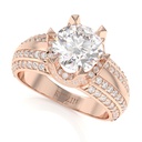 Round Cut Diamond Unique Style Solitaire With Accents Engagement Ring for Women