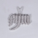 Classy 14 kt white gold hip hop alphabetic diamond pendant with vvs clarity diamonds