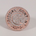 Personalized Hip Hop Diamond Ring In 14KT Rose Gold With Round Cut Lab Diamond