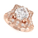 Round Cut Diamond Halo Style Engagement Ring for Women
