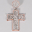 Elevate your style with our custom 14kt white and rose gold pendant with lab-grown diamonds