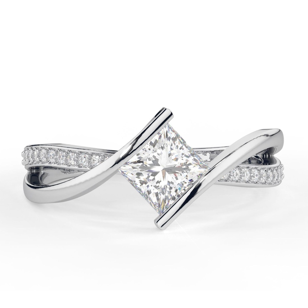 1.50ctPrincess Cut Diamond Twisted Anniversary Ring for Women