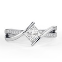 1.50ctPrincess Cut Diamond Twisted Anniversary Ring for Women