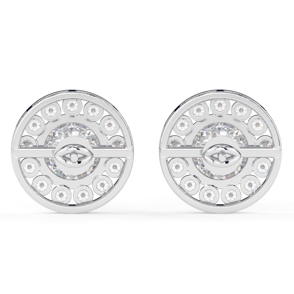 1.50ct Round Cut Diamond Halo Stud Earrings For Women