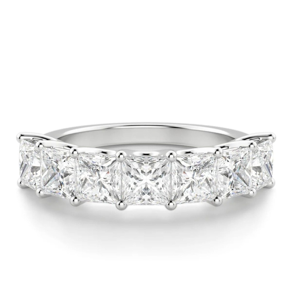 Princess Cut Half Eternity Wedding Anniversary Band for Her