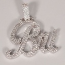 Personalized letter pendant meticulously crafted in 14kt white gold and adorned with lab-grown diamonds