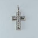 Luxurious spiritually inspired cross 14 kt white gold lab grown diamond pendant for vvs clarity