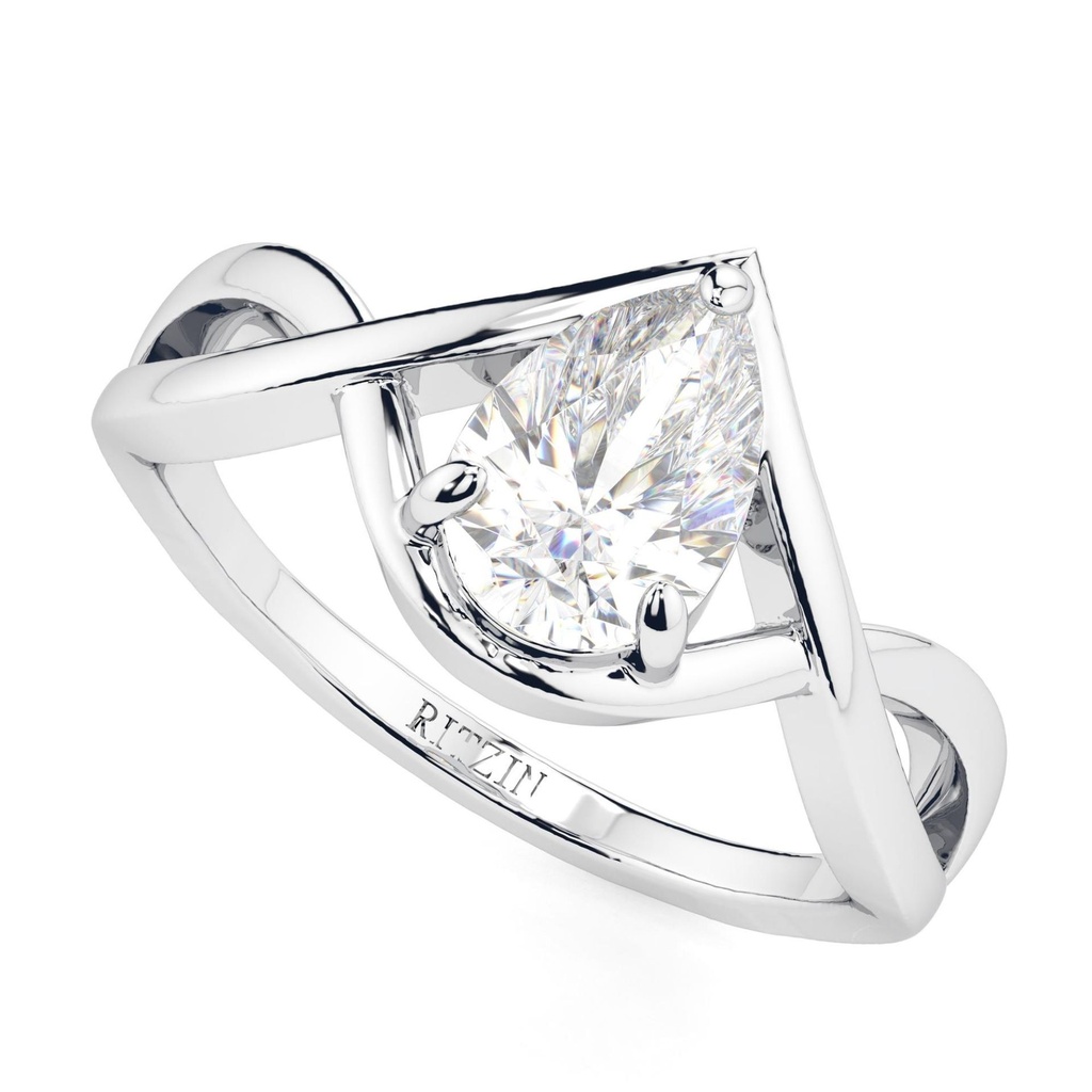 
1.0CTPear Cut Diamond Twisted Anniversary Ring for Women