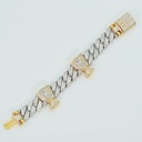 Men's designer 14kt gold lab created cuban diamond bracelet specially crafted for rappers at any occasion