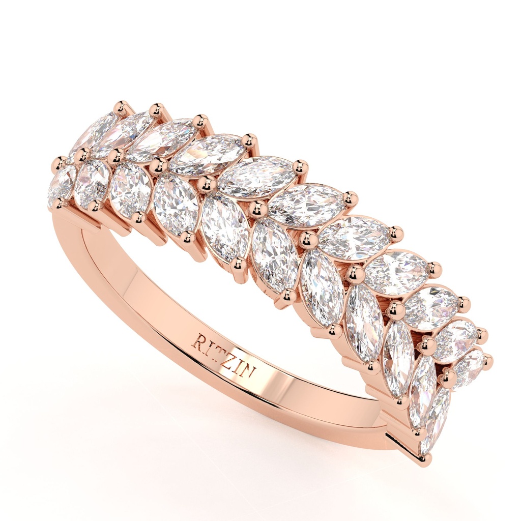 Fancy Marquise Cut Engagement Ring for Women, White Gold Wedding Ring, Stacking Ring