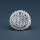 Lab Created Hip Hop Diamond Ring with vvs clarity diamond formed in 14 kt white gold