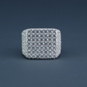 14 kt white gold fully iced out lab grown diamond hip hop ring with vvs clarity diamonds
