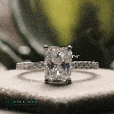 Radiant Cut Diamond Solitaire With Accents Engagement Ring For Women
