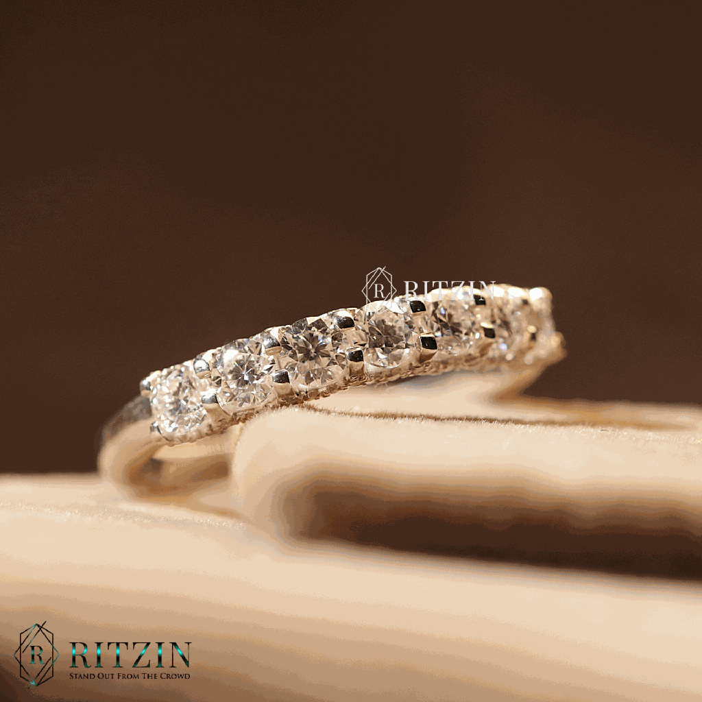 Round Brilliant 7 Stone Hidden Halo Style Engagement Ring