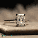 Radiant Cut Hidden Halo Style Engagement Ring For Women
