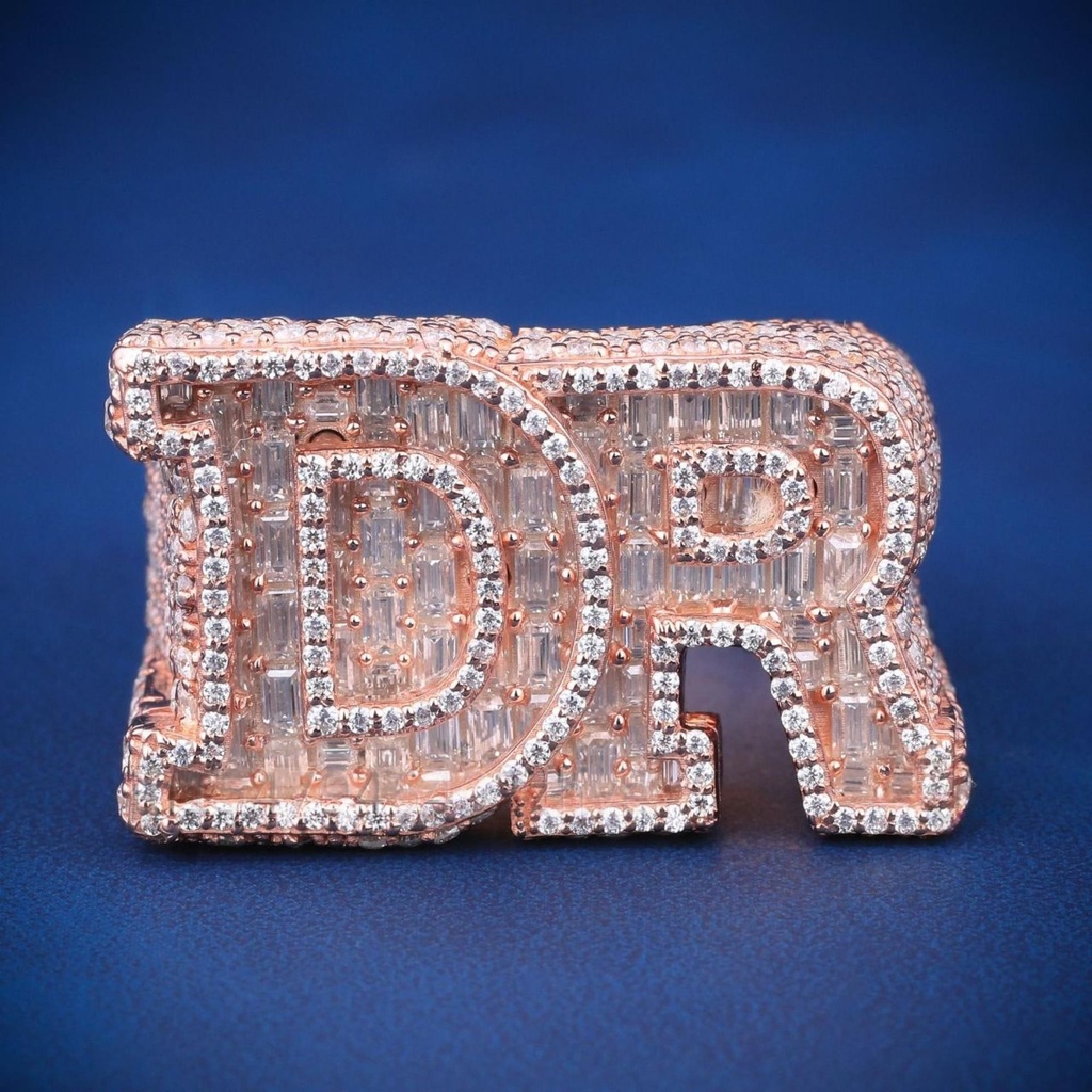 Customized letter hip hop ring vvs clarity diamond for unique and stylish creation