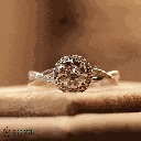 Round Cut Halo With Twisted Style Engagement Ring For Women 