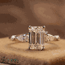 Emerald And Pear Shape 5 Stone Style Engagement Ring For Women