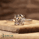 Round Cut Diamond Solitaire Style Engagement Ring For Women